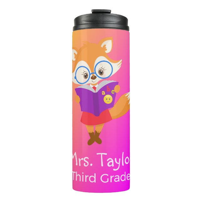 Garrafa Térmica Raposa-doçura do Professor de Ombre Roxo (Frente)