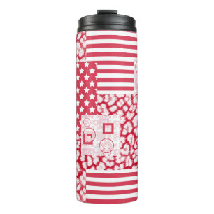 Garrafa Térmica Rastreio vermelho e branco