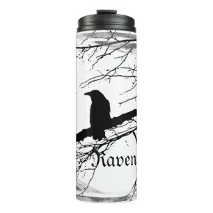 Garrafa Térmica Raven em preto e branco