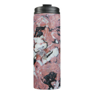 Garrafa Térmica Red and Black Brecciated Marble Stone Texture with