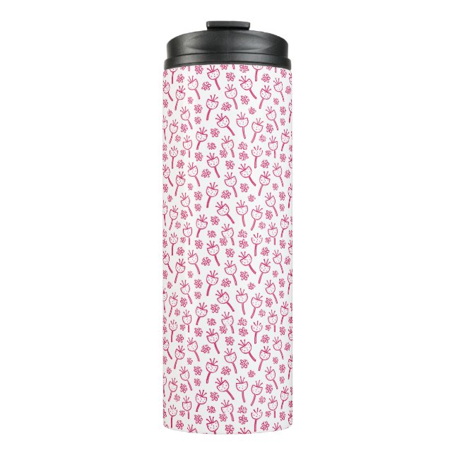Garrafa Térmica Red Floral Thermal Tumbler (Frente)