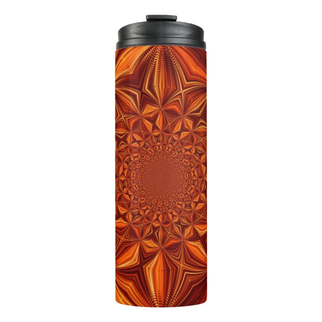 Garrafa Térmica Red Kaleidoscope Digital Art Pattern- 28503 (Frente)