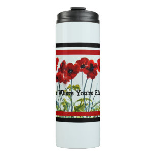 Garrafa Térmica Red Poppy Line Dancers Art Thermal Tumbler