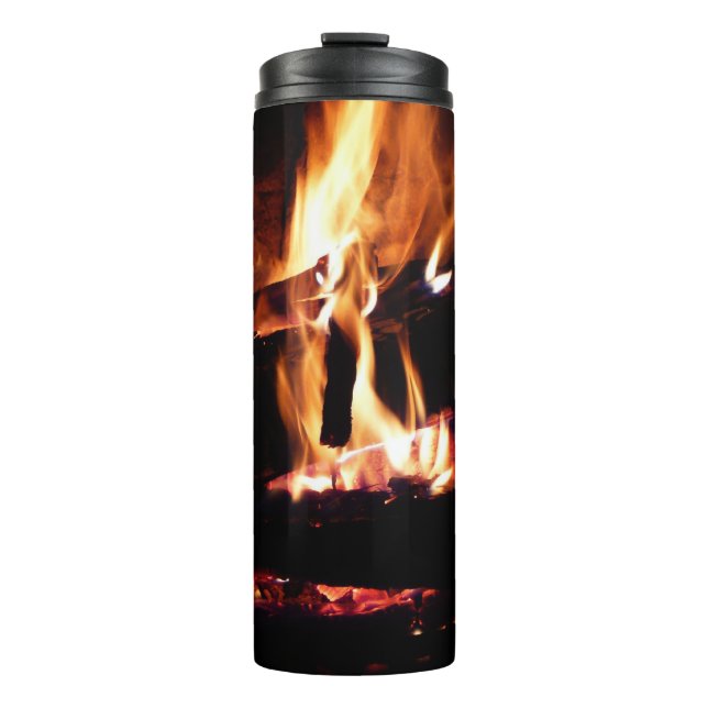 Garrafa Térmica Registros na fotografia de fogo quente da Lareira (Frente)