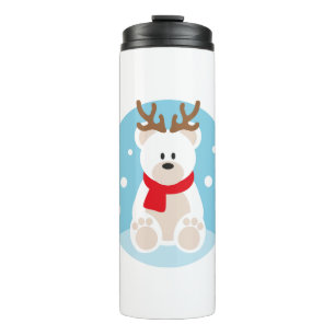 Garrafa Térmica Reinador de Natal de Urso Polar Yule Inverno Neve