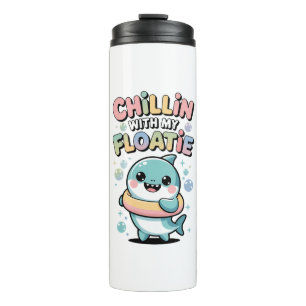 Garrafa Térmica Relaxando com Meu Boia   Shark Baby Kids