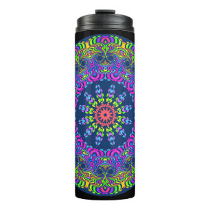 Garrafa Térmica Relógio Mandala Kaleidoscópio II + suas ideias