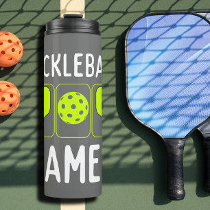 Garrafa Térmica Remos de jogador de pickleball e bola