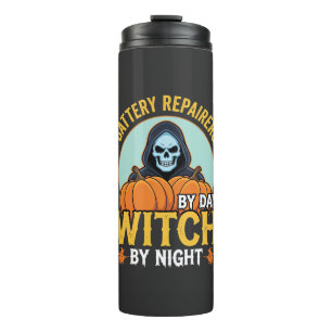Garrafa Térmica Reparador de Bateria de Halloween Bruxa à Noite De