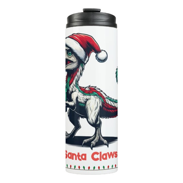 Garrafa Térmica réptil de Natal com chapéu de Papai Noel  (Frente)