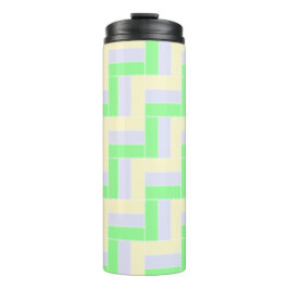 Garrafa Térmica Retângulos de Pastel Linhas Brancas Padrão