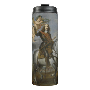 Garrafa Térmica Retrato artístico tumbler com texto personalizado