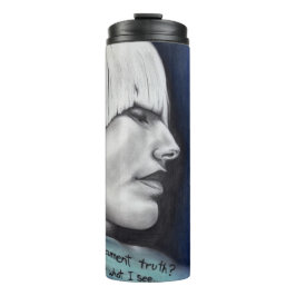 Garrafa Térmica Retrato de Mulher Loira Isabel Desenho de Arte Ori