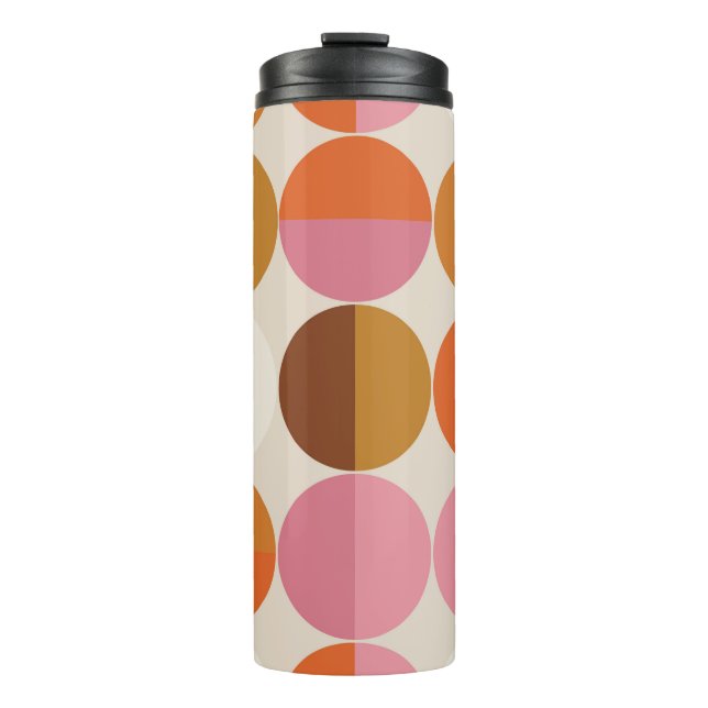 Garrafa Térmica Retro 60s - estilo 70s com sol hippie arco-íris (Frente)