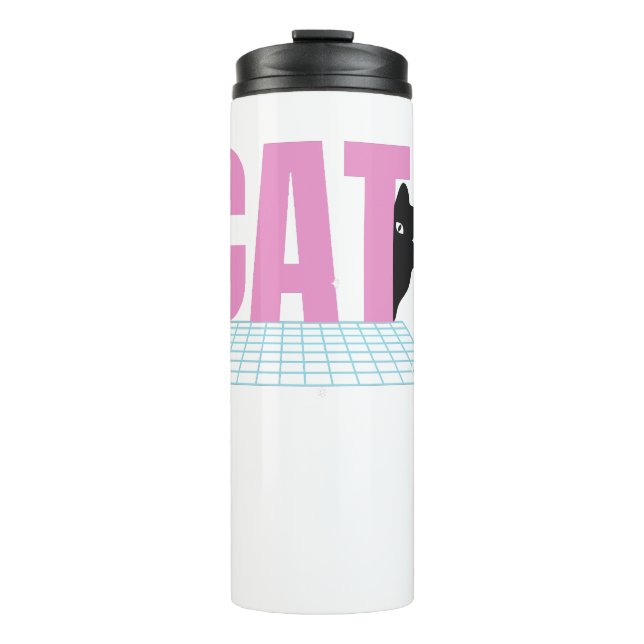 Garrafa Térmica Retro Cat Grid — GATO (Frente)