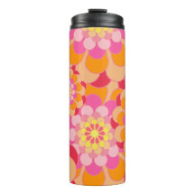 Retro de alimentação cor-de-rosa laranja e flor ve