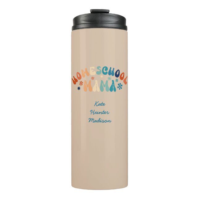 Garrafa Térmica Retro Homeschool Mãe Personalizada (Frente)