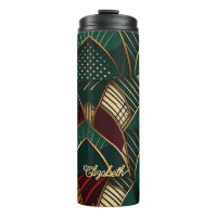 Rich Burgundy Teal Verde Dourado Étnica Africana