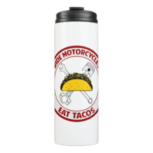 Garrafa Térmica Ride de motocicletas e coma tacos #USAPatriotGraph