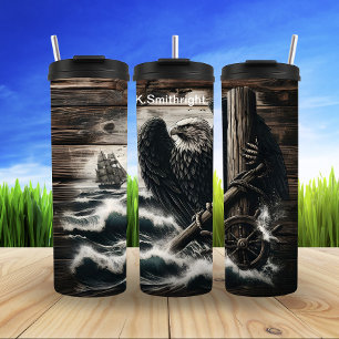 Garrafa Térmica Roda do navio de detenção da águia majestosa