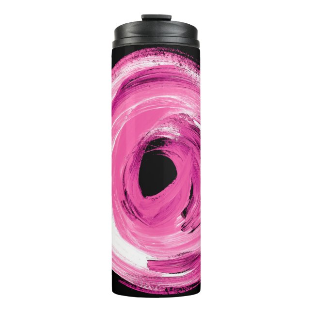 Garrafa Térmica Rolha cor-de-água, cor-de-rosa, abstrato (Frente)