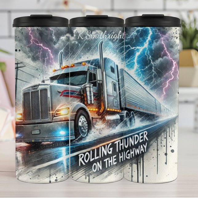 Garrafa Térmica Rolling Thunder Semi Truck Storm (Criador carregado)