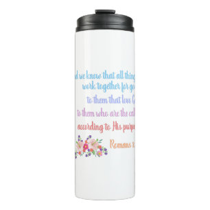 Garrafa Térmica Romanos 8 Bíblia Verso Design