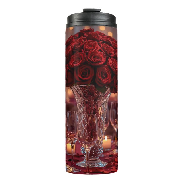 Garrafa Térmica Romantic Red Rose Valentine Insulated (Frente)