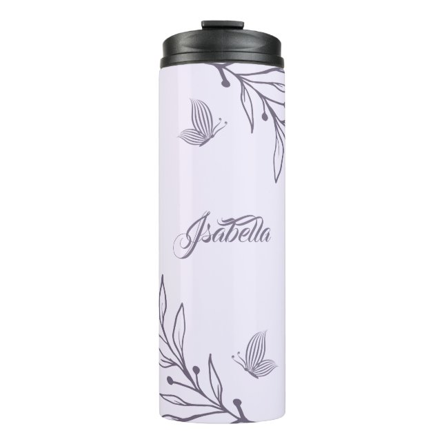 Garrafa Térmica Romântico elegante floral (Frente)