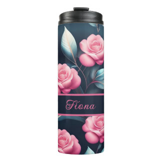 Garrafa Térmica romantische, zarte, rosa Rosen Muster