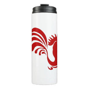 Garrafa Térmica Rooster Hen Fazenda Silhouter Vintage