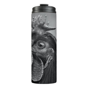 Garrafa Térmica Rooster preto e branco