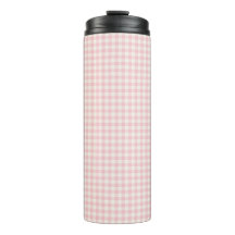Rosa claro Gingham Patterno Térmico Tumbler