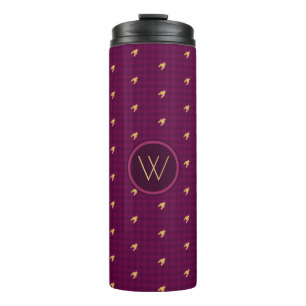 Garrafa Térmica Rosa com Tumbler Térmico de Houndstooth de Destaq