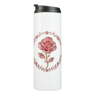 Garrafa Térmica Rosa de Diamante de Cristal Rosa Arte Coroa
