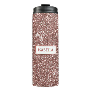 Garrafa Térmica Rosa de Faux Dourado Textura Luminter Procura e No
