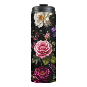 Garrafa Térmica Rosa de Veludo Preto