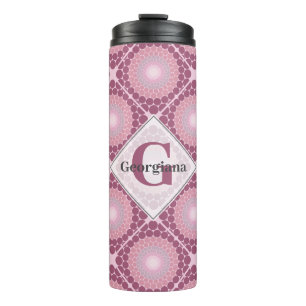 Garrafa Térmica Rosa Dot Dusky Radiante Monogramado Mandala