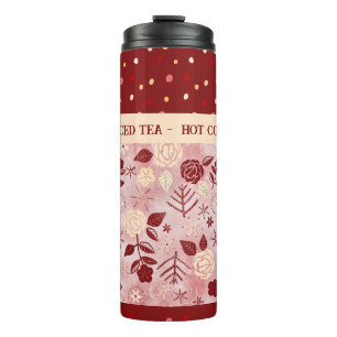 Garrafa Térmica Rosa floral de tumbler térmico para bebidas de inv