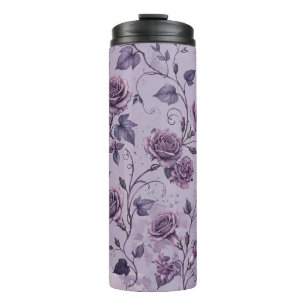 Garrafa Térmica Rosa Lavanda Empoeirada Tons Sonhadores Florais