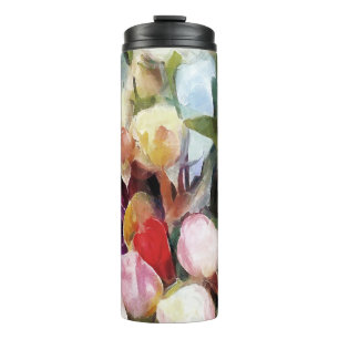 Garrafa Térmica Rosa moderno Tulipa Buquê: pintura a óleo de Abstr
