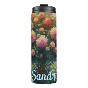 Garrafa Térmica Rosa Topike Estilo Van Gogh Rosas Rosa Floral