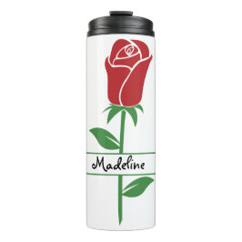 Garrafa Térmica Rosa Vermelha Personalizada