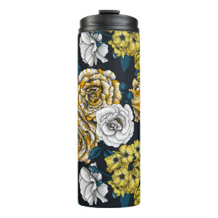Garrafa Térmica Rosas amarelas, brancas e bi-coloridas com folhas