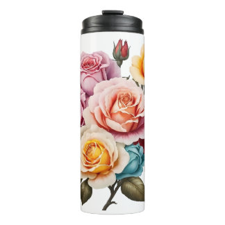 Garrafa Térmica Rosas de cores diferentes