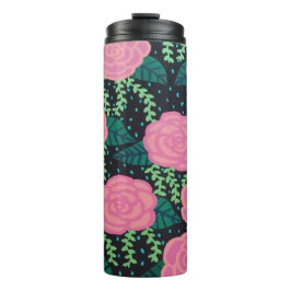 Garrafa Térmica Rosas de Lixo Rosa