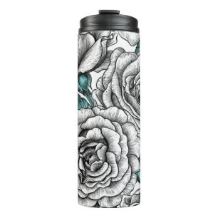 Garrafa Térmica Rosas para você em branco