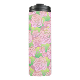 Garrafa Térmica Rosas Rosa Claro