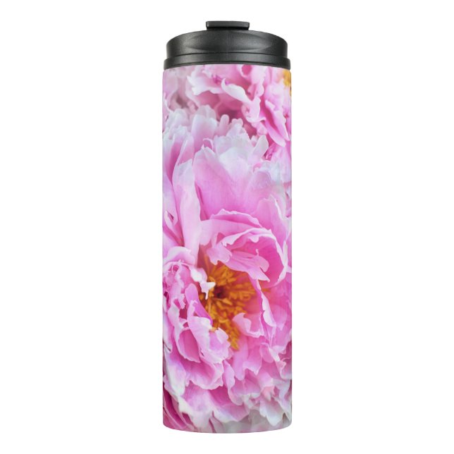 Garrafa Térmica Rosas rosa para mamãe da filha Tumbler térmica (Frente)
