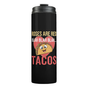 Garrafa Térmica Rosas São Vermelhas Blah Tacos Dia dos Namorados C